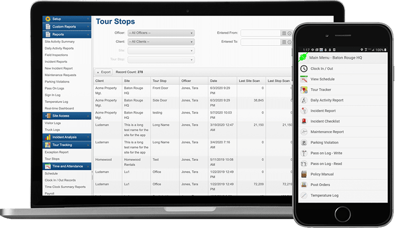 Officer Reports dashboard